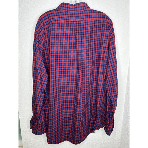 Ralph Lauren Shirt Mens Extra Large Red Blue Plaid Yellow Pony Classic Fit XL - Picture 3 of 12